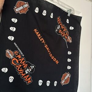 HARLEY DAVIDSON GRAND CAYMAN BANDANNA. Black/Orange. VGUC, like new!